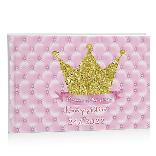 Βιβλίο ευχών βάπτισης - ροζ Στέμμα