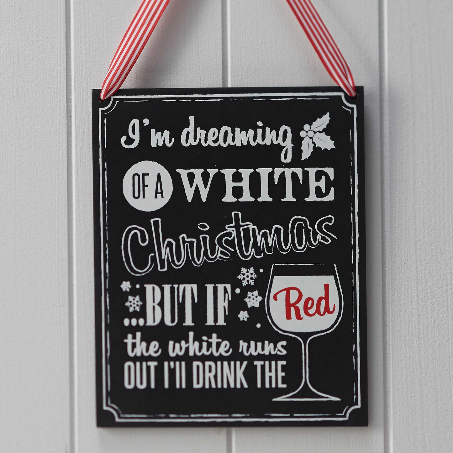 Μαυροπίνακας Ξύλινος Christmas  Wine Sign