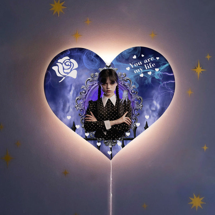 Ξύλινο Φωτιστικό καρδιά - Wednesday