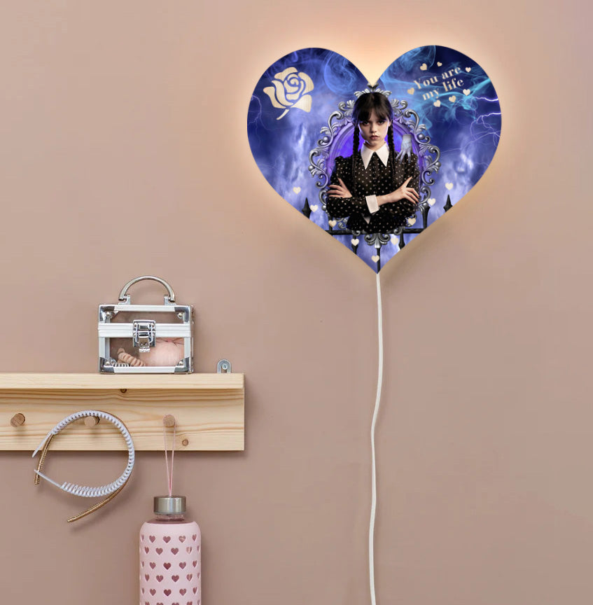 Ξύλινο Φωτιστικό καρδιά - Wednesday