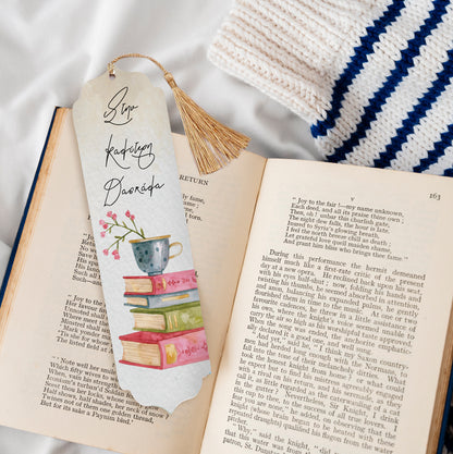 Ξύλινος Σελιδοδείκτης για Δασκάλα - Βιβλία