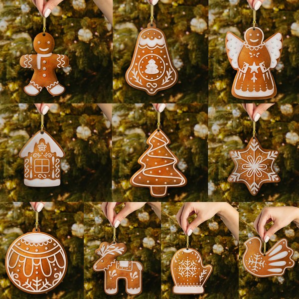 Χριστουγεννιάτικο κουτί με 10 στολίδια μπισκότα