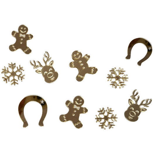 Χρυσές plexi χριστουγεννιάτικες φιγούρες (25 τεμ)