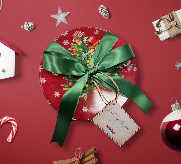 Χριστουγεννιάτικο κουτί με 10 στολίδια μπισκότα