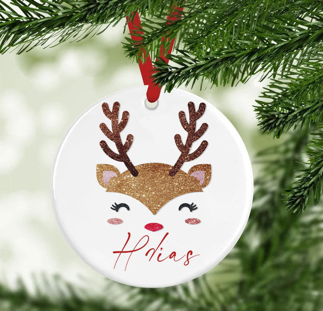 Χριστουγεννιάτικο Στολίδι - Ταρανδάκι με όνομα