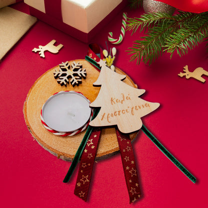 Χριστουγεννιάτικο Κηροπήγιο - Κορμός Δέντρου