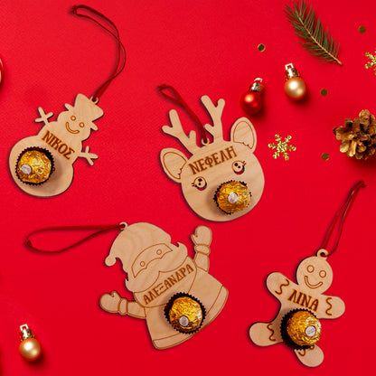 Χριστουγεννιάτικο κουτί με 4 στολίδια & σοκολατάκια