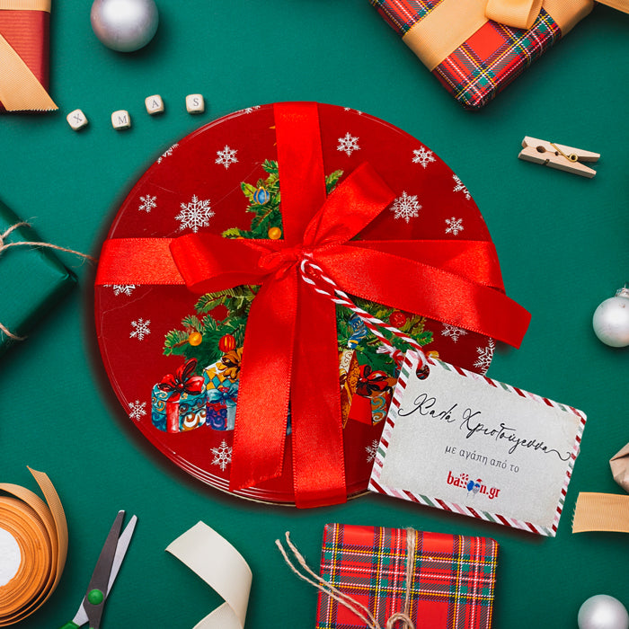 Χριστουγεννιάτικο κουτί με 4 στολίδια & σοκολατάκια