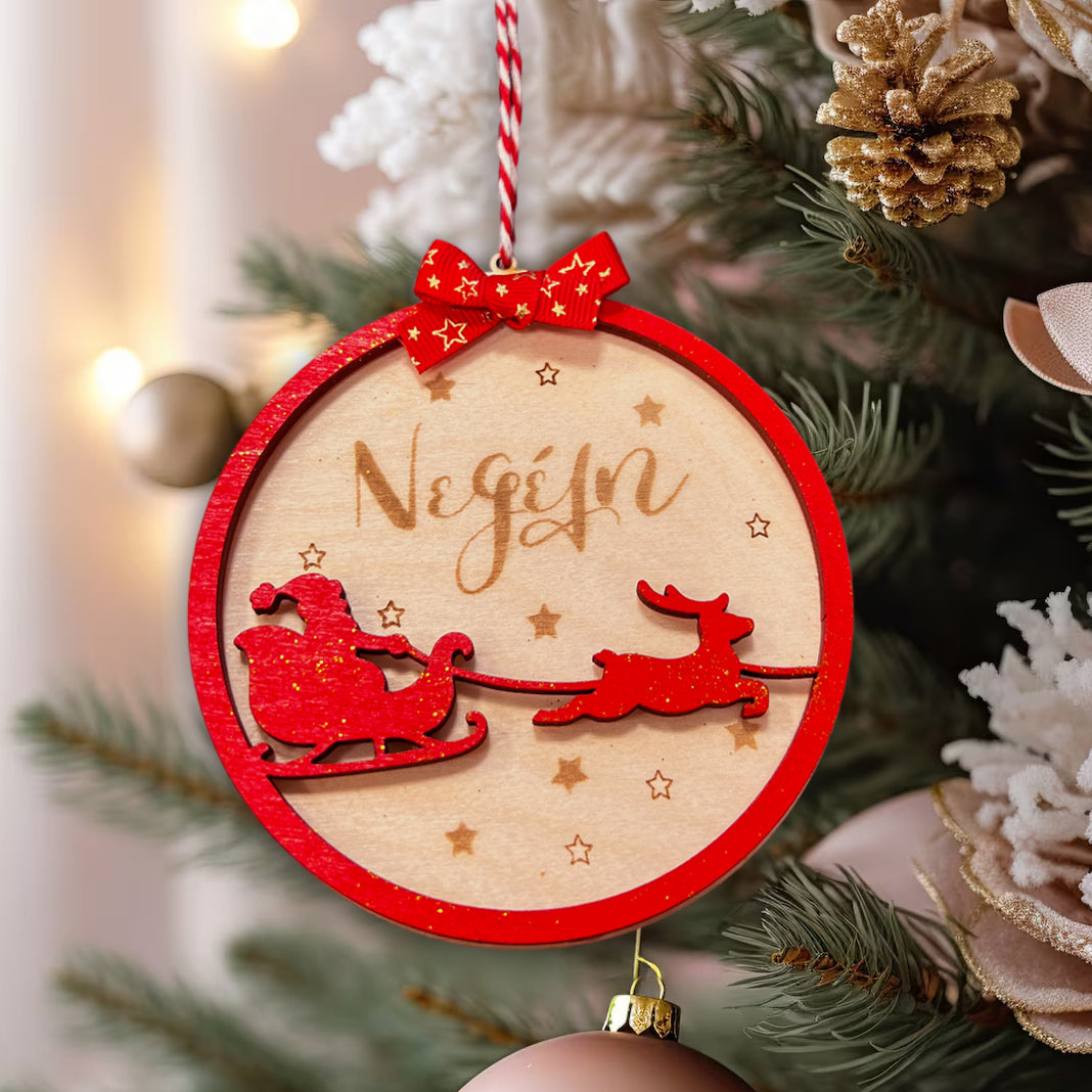 Χριστουγεννιάτικο Στολίδι - Έλκηθρο Αϊ Βασίλη