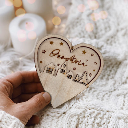 Χριστουγεννιάτικο Στολίδι - Καρδιά με όνομα