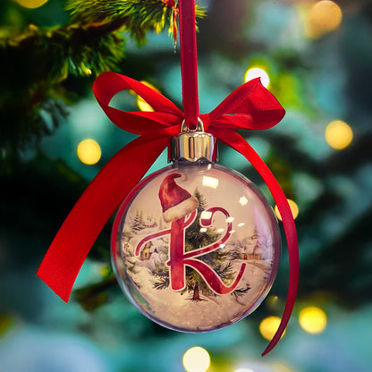 Χριστουγεννιάτικο Στολίδι Μπάλα με Φωτογραφία - Μονόγραμμα