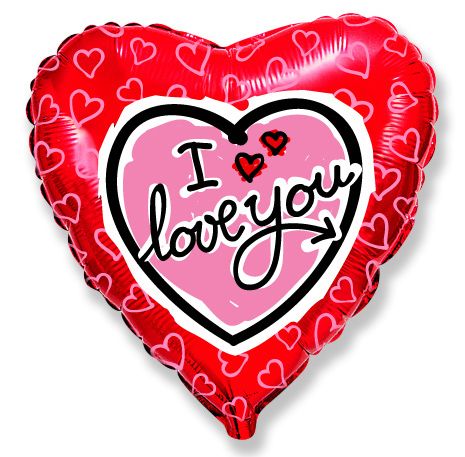 Μπαλόνι φοιλ 18 I love You Κόκκινο και Φούξια /46εκ  ασυσκεύαστο